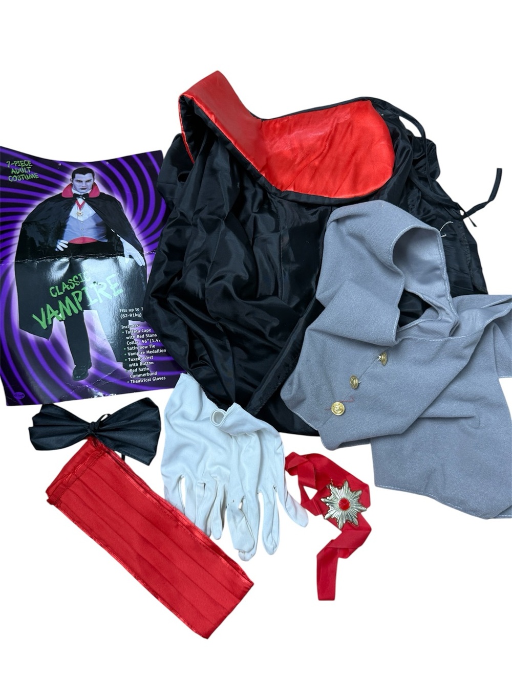 Classic Vampire Costume Set 7 piece adult vampire costume
